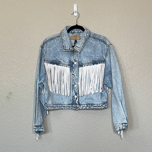 BlankNYC Denim Fringe Jacket sz Medium