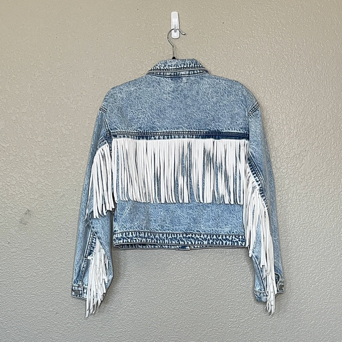 BlankNYC Denim Fringe Jacket sz Medium