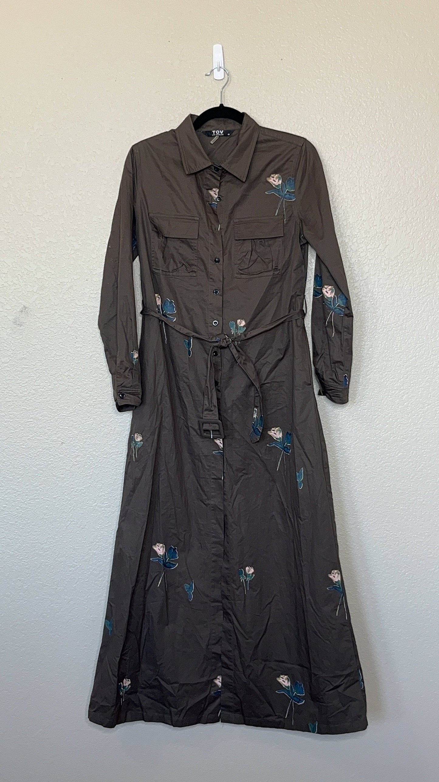 TOV Floral Duster Shirt Dress Sz Medium