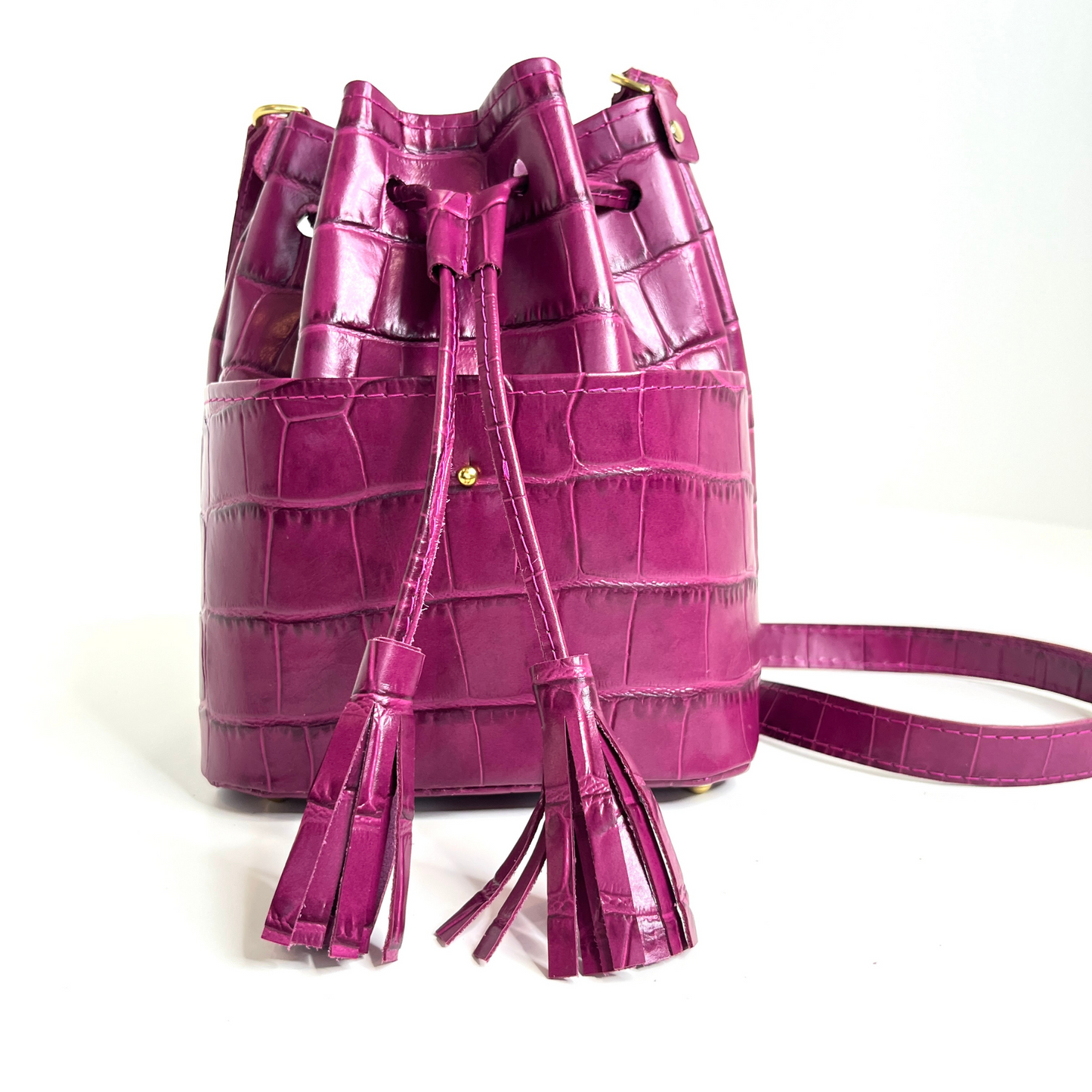The Brandi Bucket Bag - Raspberry